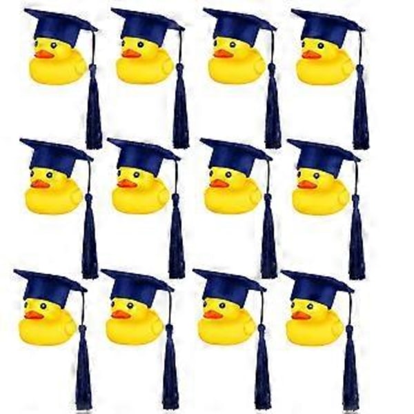 Eksamenssesong Liten Gul And Leketøy Bilpynt, Doktorhatt Eksamenstid Gave, Søt Mote Stil, Blå, 12 stk Blue 12pcs