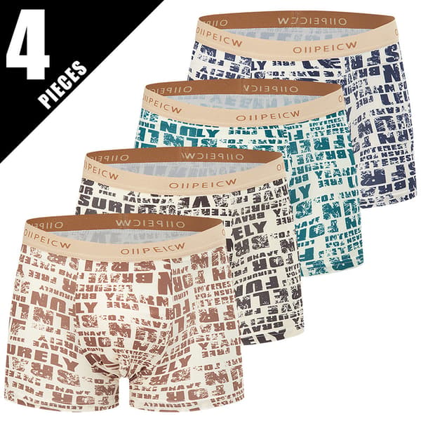 4-pack - Herr 3D-tryck Andningsbara Boxerkalsonger, Storlek XL XL