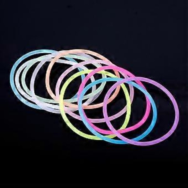 Mote 10x/sett Lysende Armbånd Natt Neon Fluorescerende Hårstrikker Silikon DIY Gummi Armbånd Gummy Gave for Unisex