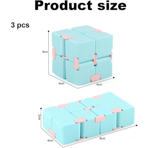3 st Anti stress leksak Infinity Cube Leksak, Fidget Finger Leksak Stress