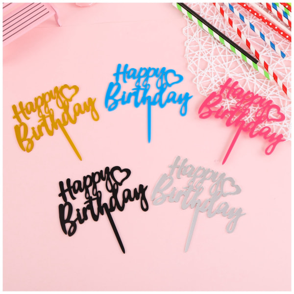 8st färgglada födelsedagsljus 4 färger - ljus och djärv tårta till