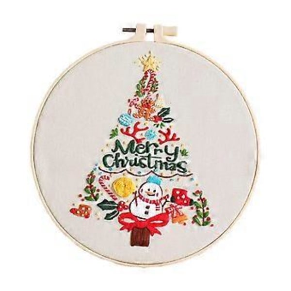 Joulukirjontapakkaus Käsikirjontatyösetti sisältää langat Kehys Neulatyynyristipistopakkaukset aikuisille Joululahja() Christmas Tree