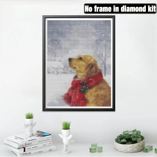 DIY 5D Diamantmaleri Jul Hund Fuld Tilbehør, Jul