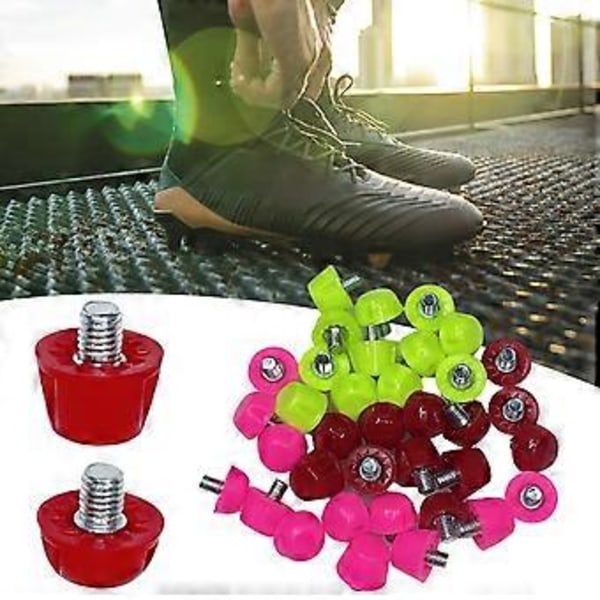 12 kpl Jalkapallokenkien Vaihtopiikkejä 10mm/7mm Ammattimaiset Jalkapallokenkien Nastat 5MM Kierteellä Jalkapallo Jalkapallokenkiin, Tiilenpunainen Brick red 7mm