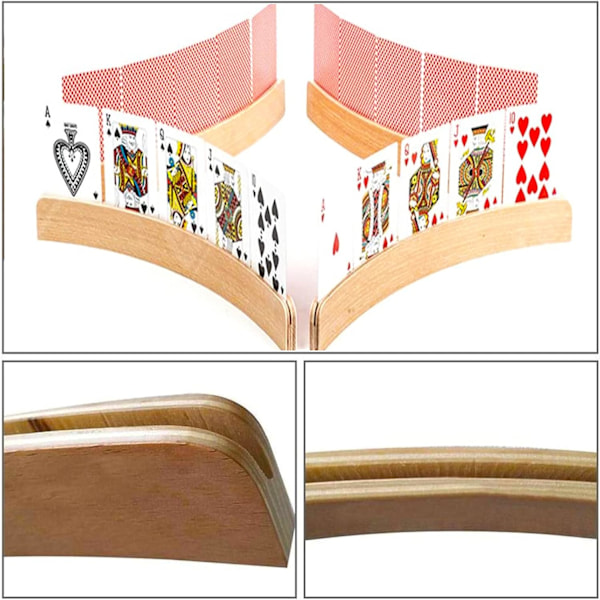 2 st träkortshållare, böjd design spelkort H
