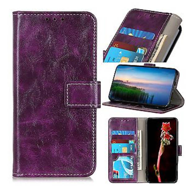 OnePlus 8T Retro Crazy Horse -kuvioinen nahkakotelo Purple