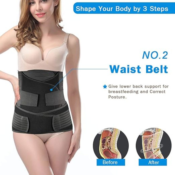 Postpartum Belly Belt 3 i 1 Post Pregnancy Support Belt C-secti