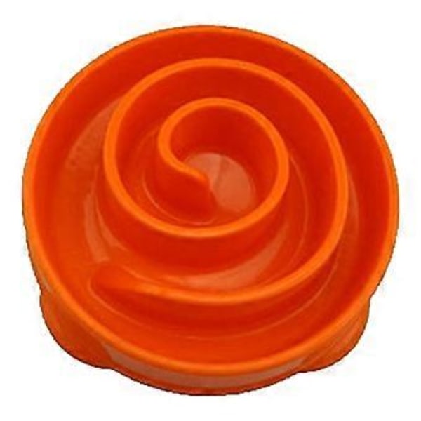 Matskål för husdjur, anti-kvävningsskål för hundar, kattskål, skål för långsam matning, skål för långsam matning (orange S)