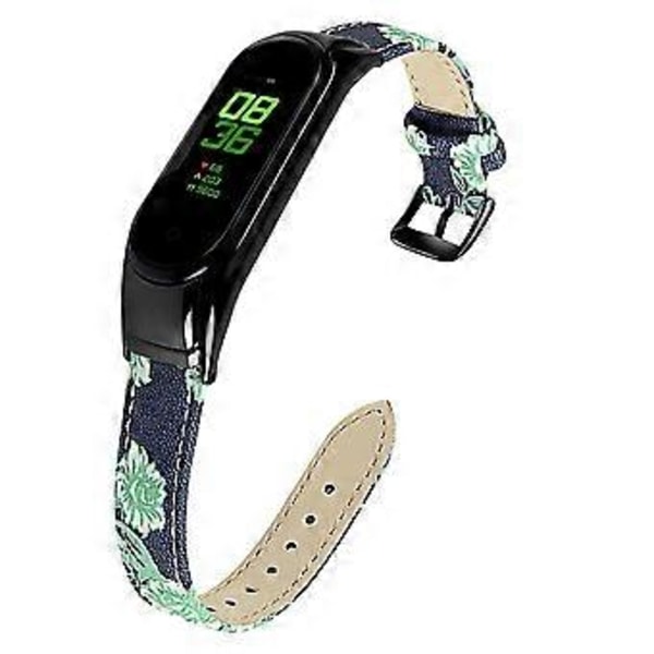 Til Xiaomi Smart Band 8 Ægte Læderrem med Sort Urkasse Style L