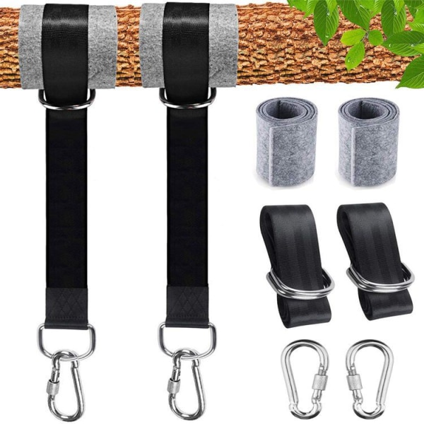 150CM Heavy Duty Heavy Duty Webbing Hængekøje med D-Ring - To Kroge