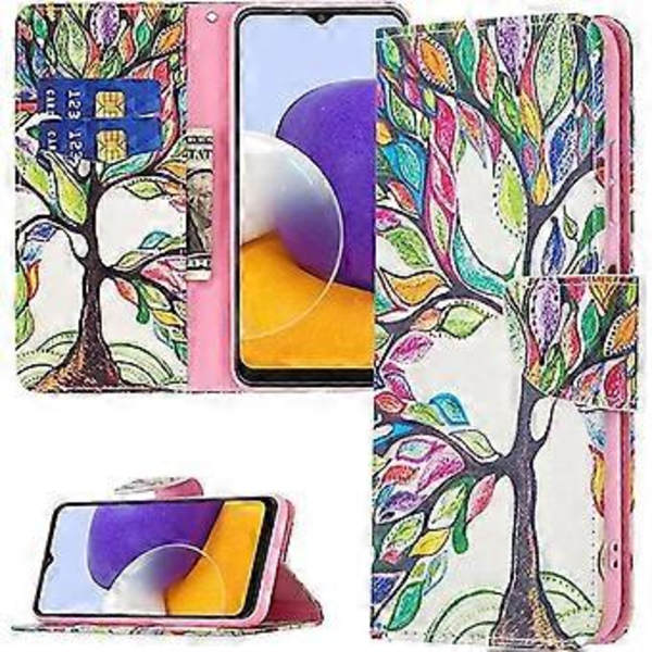 Kompatibel med Samsung Galaxy S22plus Fodral Lyxigt Elegant PU Läder Flip Folio Fodral med Kortplats Hållare Plånbok Ställ Magnetisk Spänne Skydd för