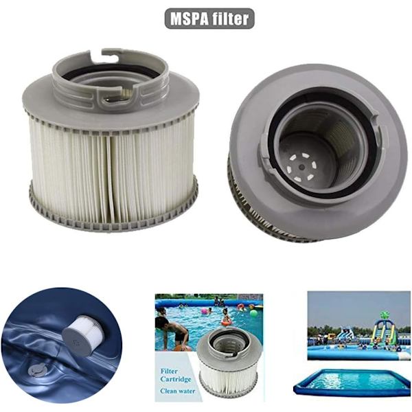 2 stk. MSPA FD2089 Spa-filterpatron, filterpatron til swimmingpool