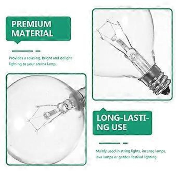 5 stk. Lavalamp Pærer G50 220V-230V Pære 25W E12 Voks Varm Lampe Pærer