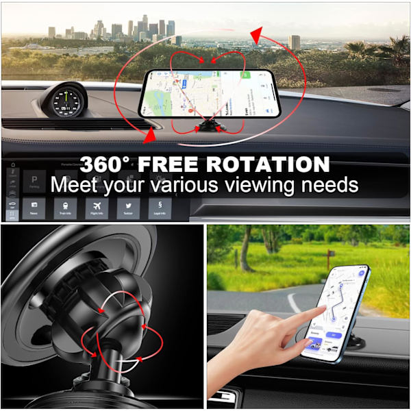 Magneettinen Auton Puhelinteline, Yleinen 360° Kierto Kannettava Auton Puhelinteline