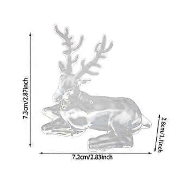 Jul Ren Staty Klar Akryl Älg Figurin Dekorativa Samlingar Bordsdekoration Ren Skulptur för Hylla Kontor (Liggande Ren) Lying Deer