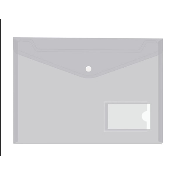 20-pakks A4 Plastmapper (Transparent) - Dokumentlommer - Trykknapp