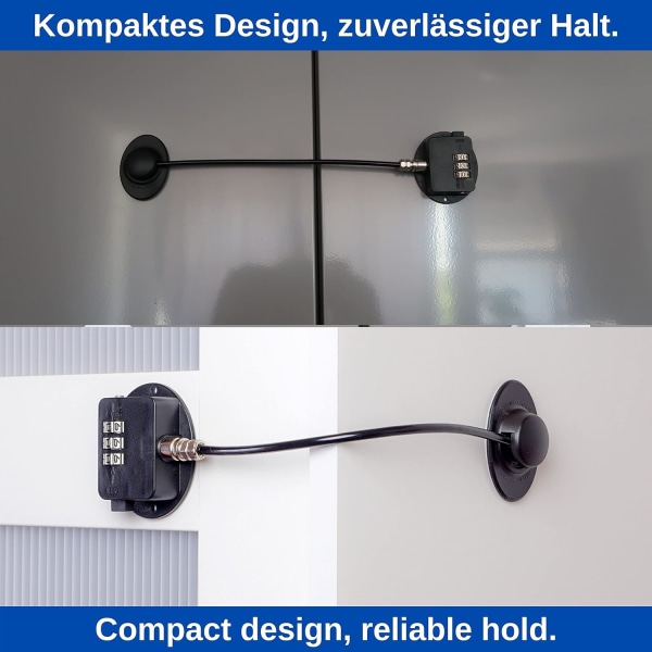 Musta numeroyhdistelmälukko kaappeihin, kaappeihin, jääkaappeihin