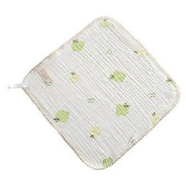 Funktionell Baby Rapduk Muslin Bandana Halsduk Måste Ha Salivhandduk Harts Tryckknapp för Blöjbyte & Ansiktstvätt green apple