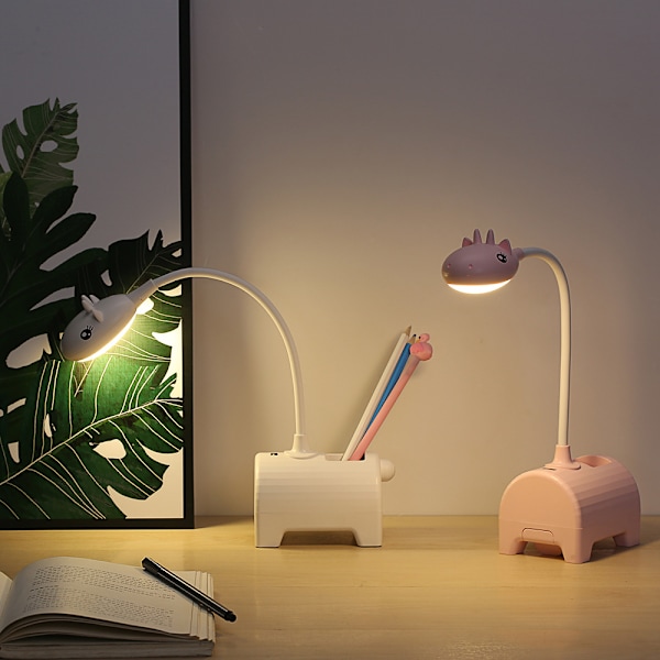 LED Skrivebordslampe til Børn, Bordlampe med 3 Farver og Dæmpbar, Til