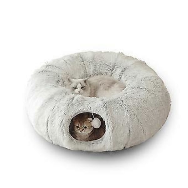Kattetunnel Seng med Sentral Matte, Stor Tube Lekeplass Leker (style1254)