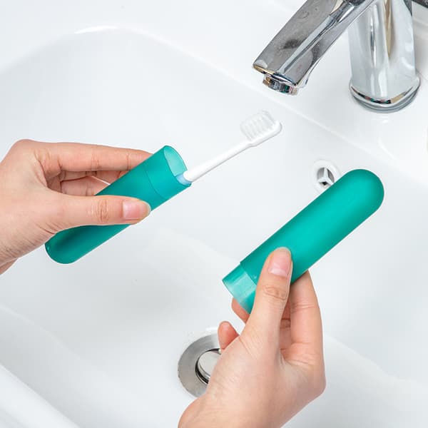 1PC tannbørsteetui Reisedeksel, Plastbeholder, Oppbevaring, GRØNN
