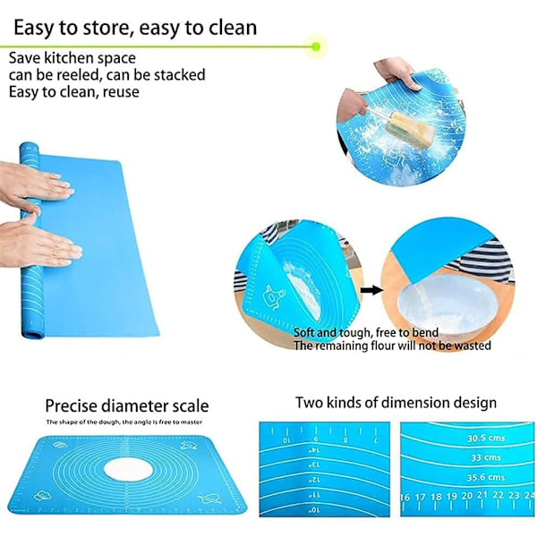 1 Stycke 50x40cm Non-stick Återanvändbar Bakmatta Fondantdeg, (Po