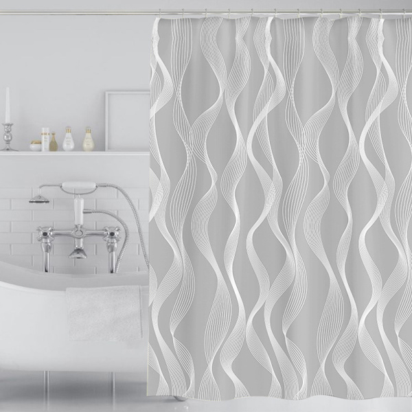 Bruseforhæng 180 x 200cm skimmelresistent geometrisk tyk polyester