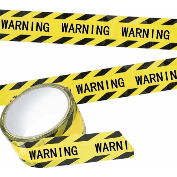 Warning Tape, Yellow Safety Tape 4.5cm x 25m Black and Yellow Sel