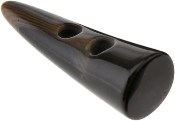 10 stk Store Horn Imitation Tand Toggle Knapper - Mørk Kaffe - Comp