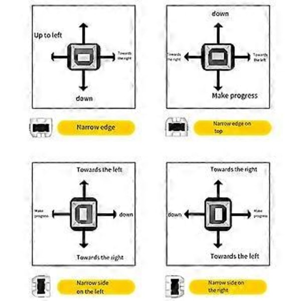 Fleksibel USB 2.0 Type B Han til Hun Adapter til Harddisk, Printer, Scannere Tilslutning Dobbelt-skærmet Adapter Bend down