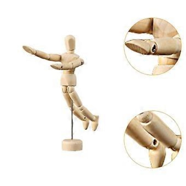 Kunstner Træ Mannequin, Træ Mandlig Mannequin, Dukke Ornament Stand, Figur Model, Leddelt Mannequin, Fleksible Kropsled til Kontor (S) S