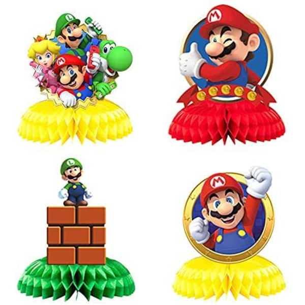 7 stk, Mario-tema fest honeycomb ball dekorasjon, fest hon