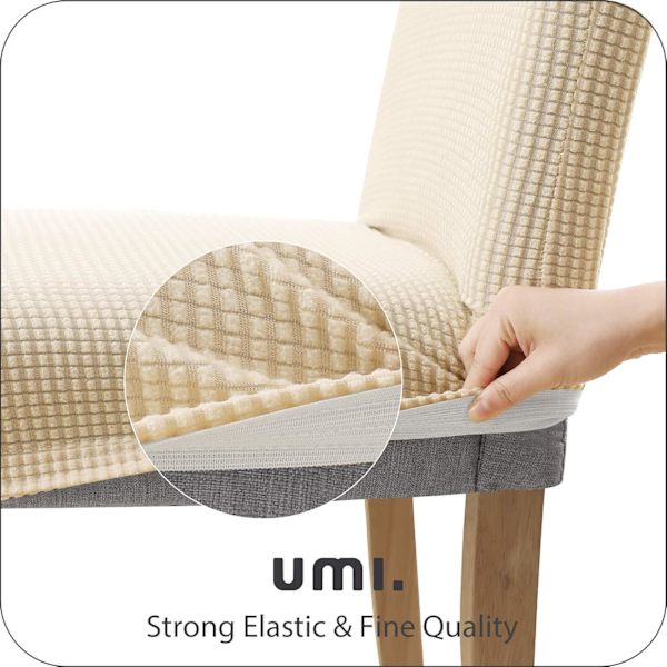 2 stk, (hvit), trekk i mikrofiber jacquard for stoler