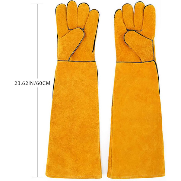 60 cm Anti-Bite Arbetshandskar, Slitstark Anti-Graffio Läderhandske fo