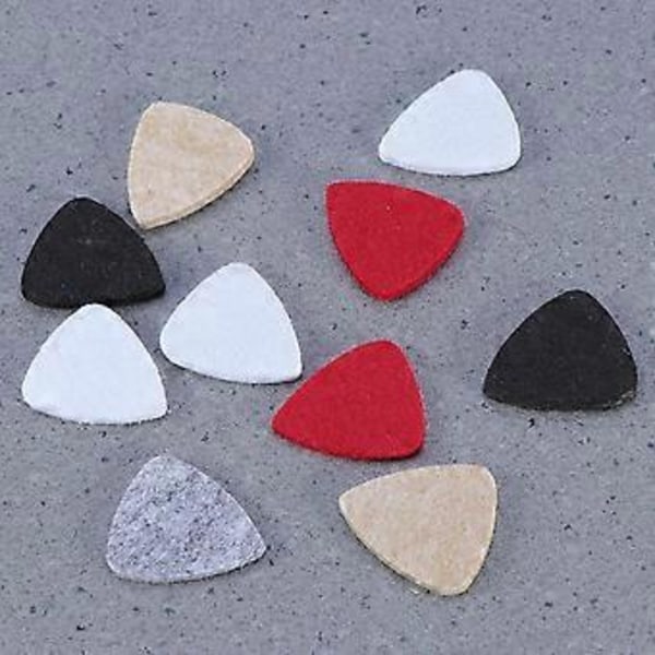 10 st Blandade Färger Filtplektrum Gitarrplektrum Plectrums för Ukulele