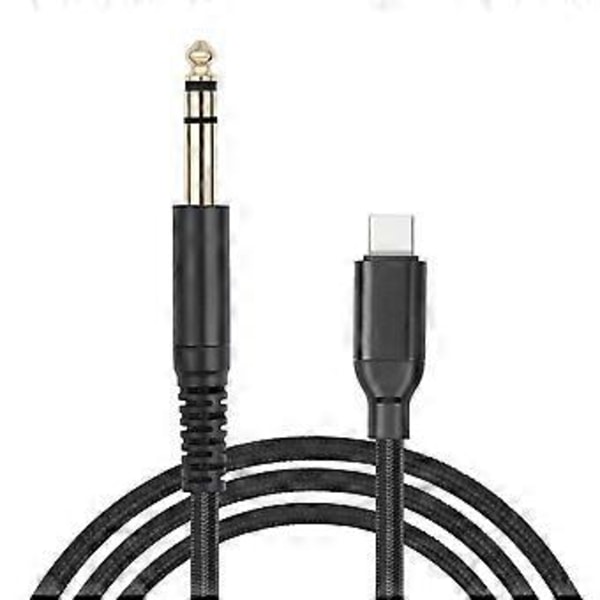 USB C - 6,35 mm:n TRS-sovitinkaapeli, tyyppi C - 6,35 mm:n (1/4\") TRS-kaapeli sähkökitaralle, rummulle, pituus 1 m / 2 m / 3,0 m 2m