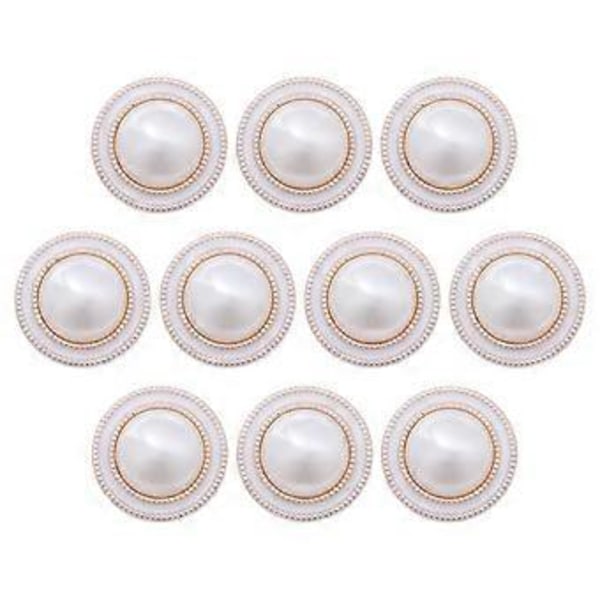 10 stk. Runde Perleknapper Håndverktøy Kåpe Klær Knapper DIY Syknapper for Dekor (9#Mønster, 40L=25.0 MM)