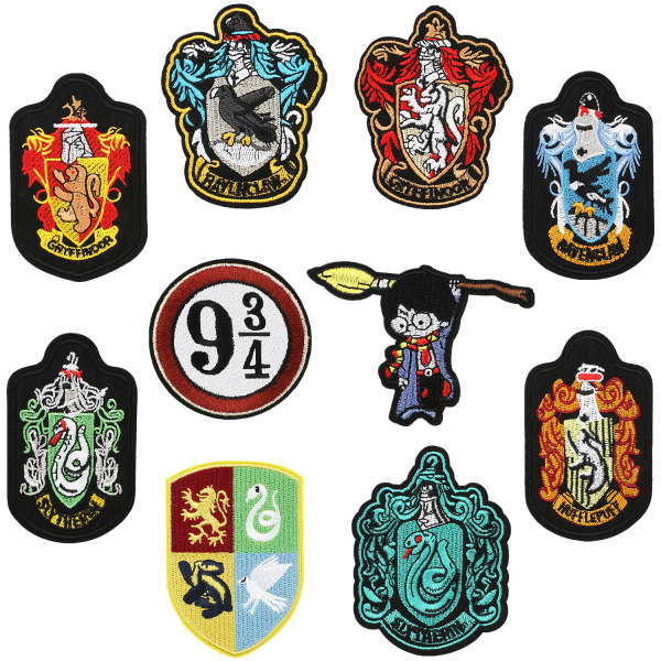 10 stk College Style School Badge Harry Potter Broderiklut S