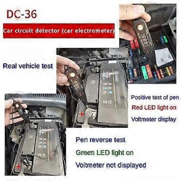 DC 0-36V Automatisk Krets Testare Fordon Puls Sensor Signal LED Ljus Test Penna Sond Bil Ström Voltmeter