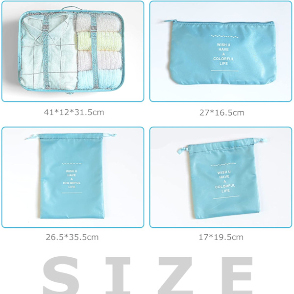 8-i-1 Reiseveske Organizer Set, Klær Bag, Sko Bag, Trave