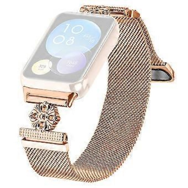 Til Xiaomi Smart Band 8 Pro Milanese Armbånd Blomst Rustfrit Stål Magnetisk Mesh Urrem Style B