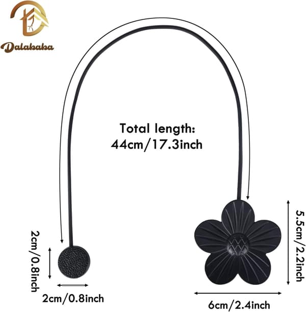 4 Stykker Magnetiske Gardinbindere 44 cm Gardinsnor