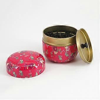 Blomma Mini Burk Löst Te Kaffe Godis Förvaringslåda Rund Metall för Fodral Bröllop D