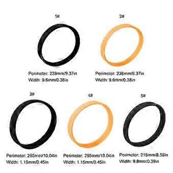 2 kpl Värihöylän käyttöhihnoja, kestävä, malleille 1900B BKP180 KP0810, musta/oranssi F20 belt black