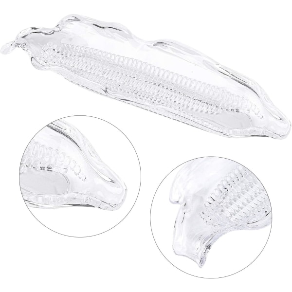 5-pack transparenta majsbrickor i plast, skivformade bestick, majsbricka, serveringsbricka