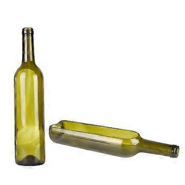2 st Skurna Glasflaskor Vas Ljusstake Vinflaska Kruka Fruktsallad Bricka Dekor