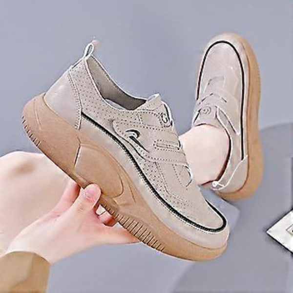 Damesko Sklisikre Stilige Lett Pustende Sommer Sportssko Jenter Casual Sneakers for Gate Camping Utendørs Innendørs Tennis (Khaki 36) Khaki 36