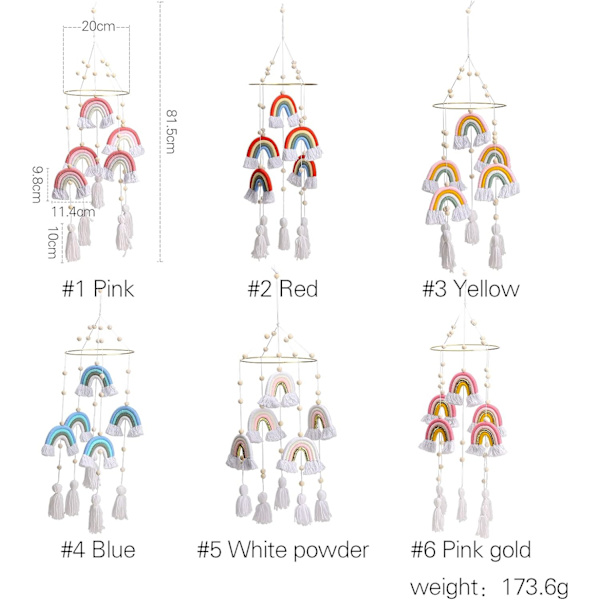 Baby Crib Mobile Newborn Nursery Hanging Mobile Rainbow Crib Mobi