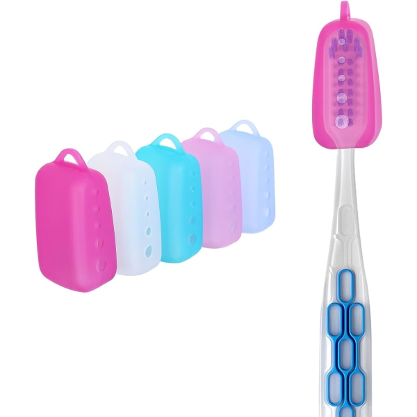 5 pakker med tannbørstedeksel, matvarekvalitets silikontannbørstehode