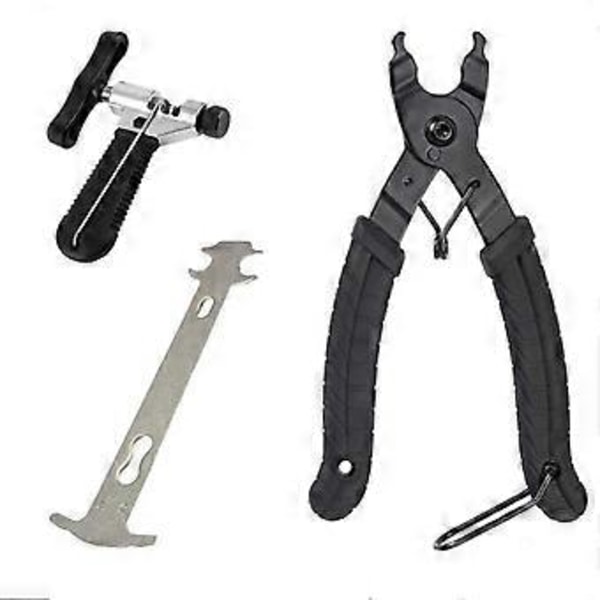 Cykelkæde Splitter Link Cykel MTB Breaker Reparations Nitte Pin Remover Værktøj (Sort+Sølv)(3 stk)